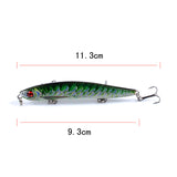 6x Popper Poppers 9.3cm Fishing Lure Lures Surface Tackle Fresh Saltwater - 45-Degree Angle