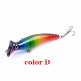 6x Popper Poppers 12.4cm Fishing Lure Lures Surface Tackle Fresh Saltwater - Low Angle