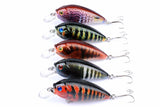 5x 7cm Popper Crank Bait Fishing Lure Lures Surface Tackle Saltwater - Front View