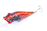 5X 8cm Popper Poppers Fishing Lure Lures Surface Tackle Fresh Saltwater - Top-Down View