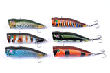 6X 7cm Popper Poppers Fishing Lure Lures Surface Tackle Fresh Saltwater - Front View