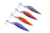 4x 10g Metal Spoon Fishing Hard Lure Spinner Spoon Baits - Side View
