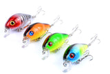 4x 5.5cm Popper Crank Bait Fishing Lure Lures Surface Tackle Saltwater - Top-Down View