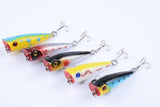 5X 5cm Popper Poppers Fishing Lure Lures Surface Tackle Fresh Saltwater - Top-Down View
