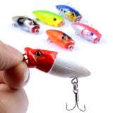 6X 3.5cm Popper Poppers Fishing Hard Lure Lures Surface Tackle Fresh Saltwater - Front View