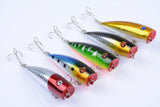 5X 7cm Popper Poppers Fishing Lure Lures Surface Tackle Fresh Saltwater - Side View
