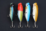 4X 8cm Popper Poppers Fishing Lure Lures Surface Tackle Fresh Saltwater - Front View