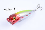 5X 6.5cm Popper Poppers Fishing Lure Lures Surface Tackle Fresh Saltwater - 45-Degree Angle