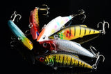 6x 8cm Vib Bait Fishing Lure Lures Hook Tackle Saltwater - Top-Down View