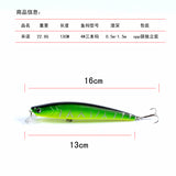 5x Popper Minnow 13cm Fishing Lure Lures Surface Tackle Fresh Saltwater - Rear View