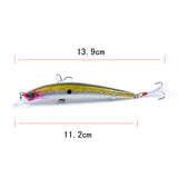 8x Popper Minnow 11.2cm Fishing Lure Lures Surface Tackle Fresh Saltwater - Side View
