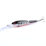 6x Popper Minnow 13.3cm Fishing Lure Lures Surface Tackle Fresh Saltwater - Close-Up Angle