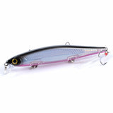 7x Popper Minnow 11cm Fishing Lure Lures Surface Tackle Fresh Saltwater - Top-Down View