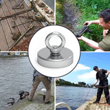 Salvage 115KG Recovery Magnet Hook Countersunk Hole Eyebolt Treasure Hunting Fishing - 45-Degree Angle