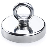 340KG Neodymium Recovery Magnet with Eyebolt and Countersunk Hole for Treasure Hunting and Fishing