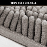 Dark Grey Bath 45*70cm Mat Rug Bathroom Extra Soft Absorbent Rugs Non Slip Quick Dry - Front View