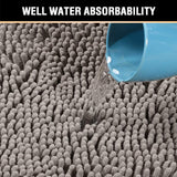 Dark Grey Bath 45*70cm Mat Rug Bathroom Extra Soft Absorbent Rugs Non Slip Quick Dry - Top-Down View
