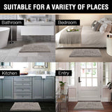 Dark Grey Bath 45*70cm Mat Rug Bathroom Extra Soft Absorbent Rugs Non Slip Quick Dry - Rear View