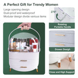 Make up Organizers Storage Vanity Cosmetics Skincare Display Cases Countertop Bathroom Gifts for Women - Rear View