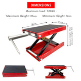 Motorcycle Bike ATV Wide Repair Deck Scissor Lift Jack Crank Hoist Stand 500kg - Side View