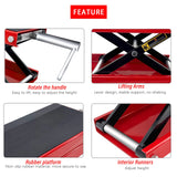 Motorcycle Bike ATV Wide Repair Deck Scissor Lift Jack Crank Hoist Stand 500kg - Top-Down View