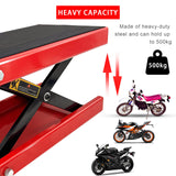 Motorcycle Bike ATV Wide Repair Deck Scissor Lift Jack Crank Hoist Stand 500kg - Rear View