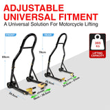 Motorcycle Universal Paddock Front & Rear Stand Lift Fork Stand Rear Wheel Swingarm Spool - 45-Degree Angle