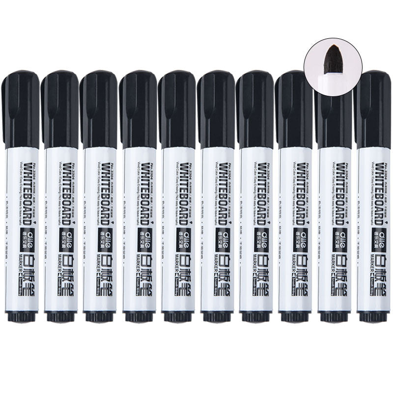 10Pack White Board Markers Erase Marker Bullet Tip Black Ink