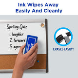 10Pack White Board Markers Erase Marker Bullet Tip Black Ink - Side View