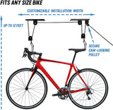 Kayak Bike Hoists Hanger Ladder Ceiling Mount 20kg Capacity Hooks Pulleys - Top-Down View