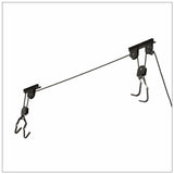 Kayak Bike Hoists Hanger Ladder Ceiling Mount 20kg Capacity Hooks Pulleys - Close-Up Angle