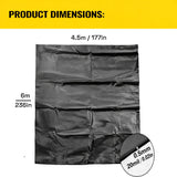 Heavy Duty 0.5mm HDPE Pond Liner Waterproof Sheet 4.5m x 6m for Garden & Fish Ponds - Top-Down View
