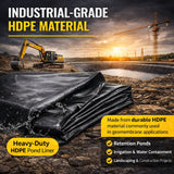 Heavy Duty 0.5mm HDPE Pond Liner Waterproof Sheet 4.5m x 6m for Garden & Fish Ponds - Rear View