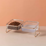 Pet Dog Cat Puppy Food Water Bowls Feeding Dishes 2 Large Bowl Dishwasher Safe - Side View