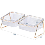 Pet Dog Cat Puppy Food Water Bowls Feeding Dishes 2 Large Bowl Dishwasher Safe - Close-Up Angle