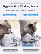Cat Dog Water Fountain Pet Water Dispenser 1.8L Automatic Drinking Fountain for Cats Kitty Indoor - 45-Degree Angle