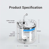 Cat Dog Water Fountain Pet Water Dispenser 1.8L Automatic Drinking Fountain for Cats Kitty Indoor - Close-Up Angle