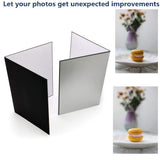 2 Pack A3  3 in 1 Photography Light Reflector Cardboard Light Diffuser Board Black, Silver, White - Top-Down View