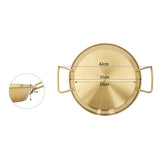30cm seafood Paella Pan with Riveted Chrome Plated Handles Dishwasher Safe - Front View