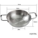 26cm seafood Silver Paella Pan with Riveted Chrome Plated Handles Dishwasher Safe - Front View