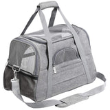 Pet Carrier Bag Travel Bag for Cats and Small Dogs Cozy Bed, Shoulder Strap - Front View
