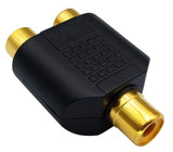 Gold-Plated RCA Female Coupler for Dual Channel Stereo Audio Transmission