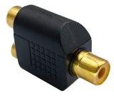 Gold-Plated RCA Female Coupler for Dual Channel Stereo Audio Transmission