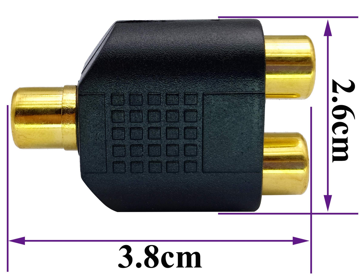 Gold-Plated RCA Female Coupler for Dual Channel Stereo Audio Transmission