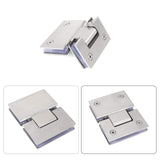 Shower Glass Door Gate Hinge 304 Stainless Steel 180 Degrees Polished Chrome Finish - Side View