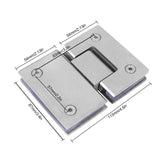 Shower Glass Door Gate Hinge 304 Stainless Steel 180 Degrees Polished Chrome Finish - Top-Down View