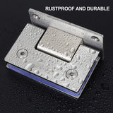 90 Degree Glass Door Cupboard Showcase Cabinet Clamp Glass Shower Doors Hinge 304 Steel - Front View