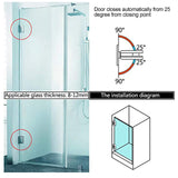 90 Degree Glass Door Cupboard Showcase Cabinet Clamp Glass Shower Doors Hinge 304 Steel - 45-Degree Angle