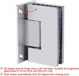 90 Degree Glass Door Cupboard Showcase Cabinet Clamp Glass Shower Doors Hinge 304 Steel - Close-Up Angle