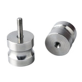 Shower Glass Door Knob Bathroom Round Back-to-Back Handle SUS304 Brushed Nickel - Front View